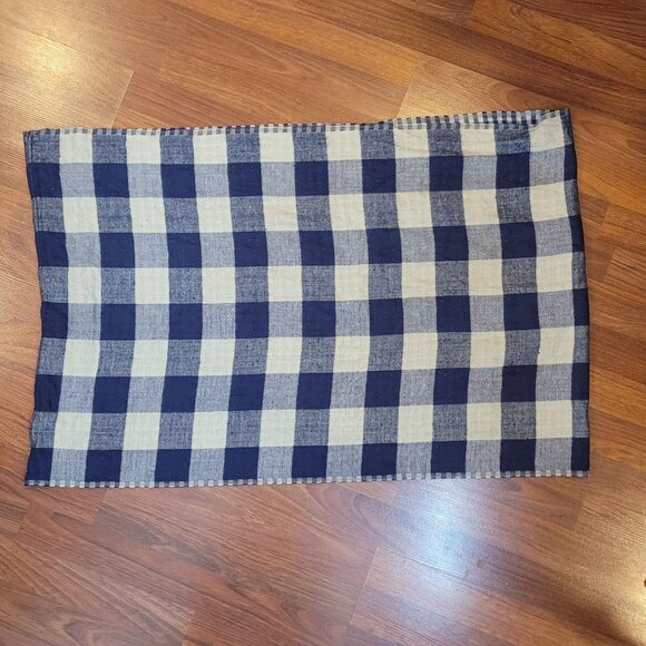 Ann Taylor Loft Blue & Beige Plaid Infinity Scarf Soft straddles comfort and chi - Picture 6 of 12